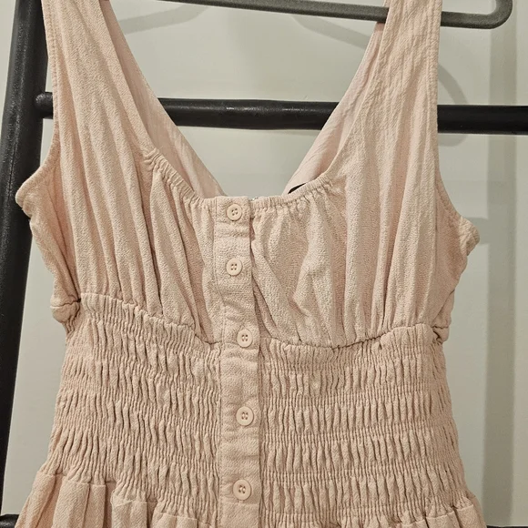 Lulu's Blush Pink Tiered Button-Front Mini Dress - Picture 3 of 7